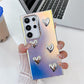 For Samsung S25 S24 S23 S22 A15 A25 A35 A54 A55 Phone Case, Electroplating Laser Love Heart Pattern Acrylic Slim, Camera Protection Non-Yellowing Hard Cover