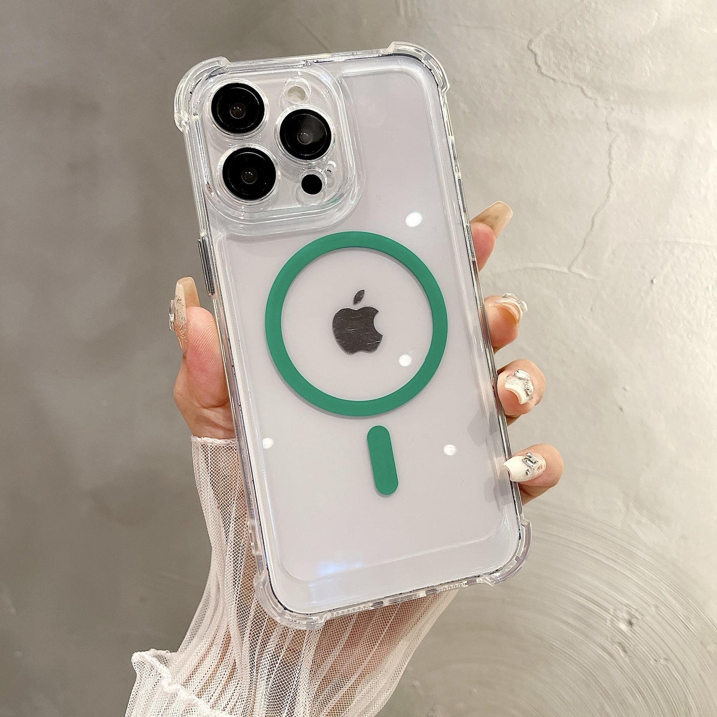 Acrylic Transparent Magnetic High Protection Four Corner Shockproof Phone Case For iPhone 16ProMax 15 14 13 12 Not Yellowing Clear Hard Full Cover