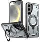 Anti-Dust Anti-Fall Heavy Duty Protection Shockproof Magnetic Phone Case With Rotating Metal Kickstand for Samsung S25Ultra S24 S23FE S23 A06 A05 A16 A15 A25 A35 A55 Bumper Matte Hard Cover