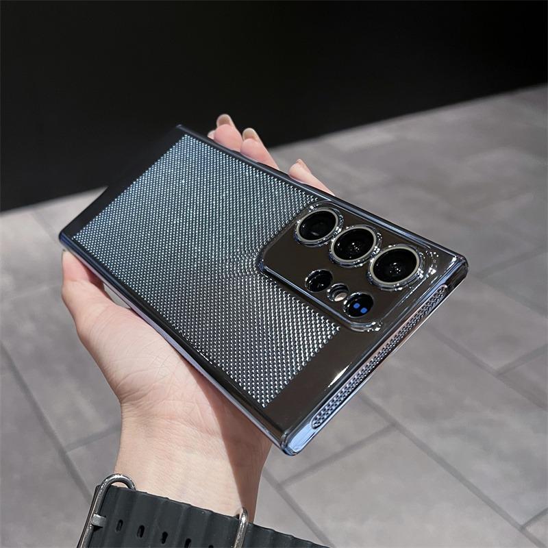 Ultra Slim Plating PC with Len Protector Cooling Phone Case For Samsung S25Ultra S24 S23 S22 S21 Note20 Shockproof Hard Full Cover