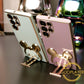 Plating Mouse Head Popstand Kickstand Phone Case for Samsung S25 S25Plus 25Ultra S24 S24FE S24Plus S24Ultra