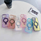 Strong Magnetic Kickstand Laser Gradient Chameleon For Magsafe Phone Case For iPhone 16 15 14 13 12 11 Pro Max Plus Metal Frame Acrylic Shockproof Hard Cover