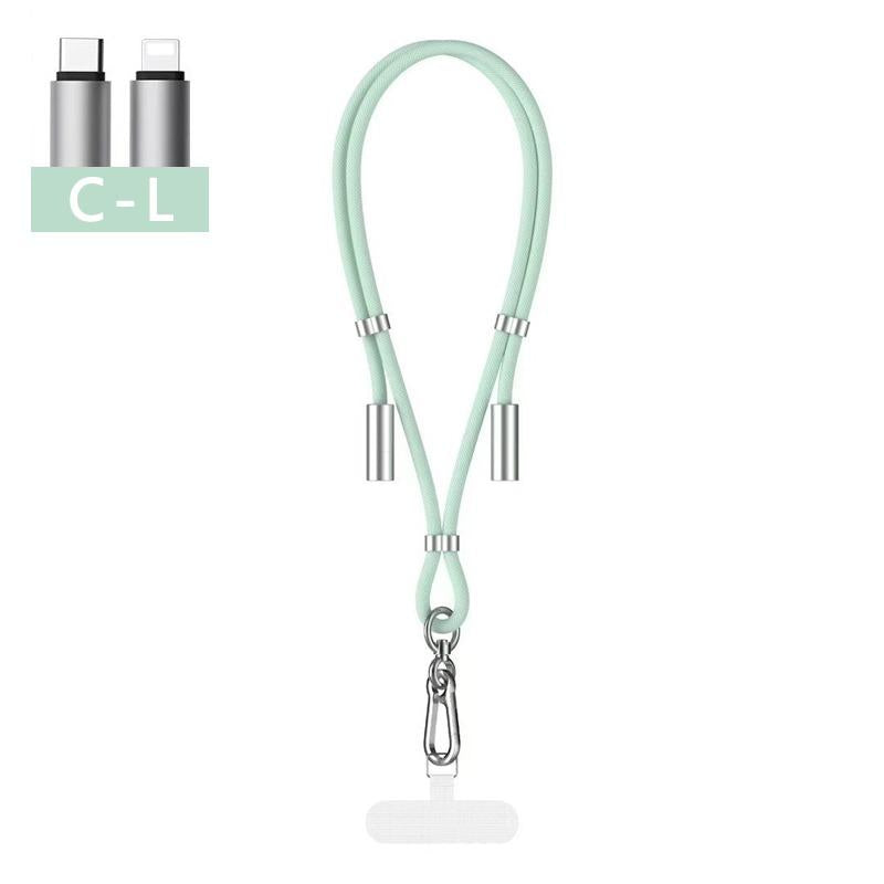 0.3M 1.2M 1.6M PD 60W Fast Charging TYPE C to TYPE C For Samsung S25Ultra S24 2 IN 1 Cell Phone Lanyard Charger Cable for iPhone 16ProMax 16 15 Pro Max C-L Cross-body Strap Mobile Phone Lanyard