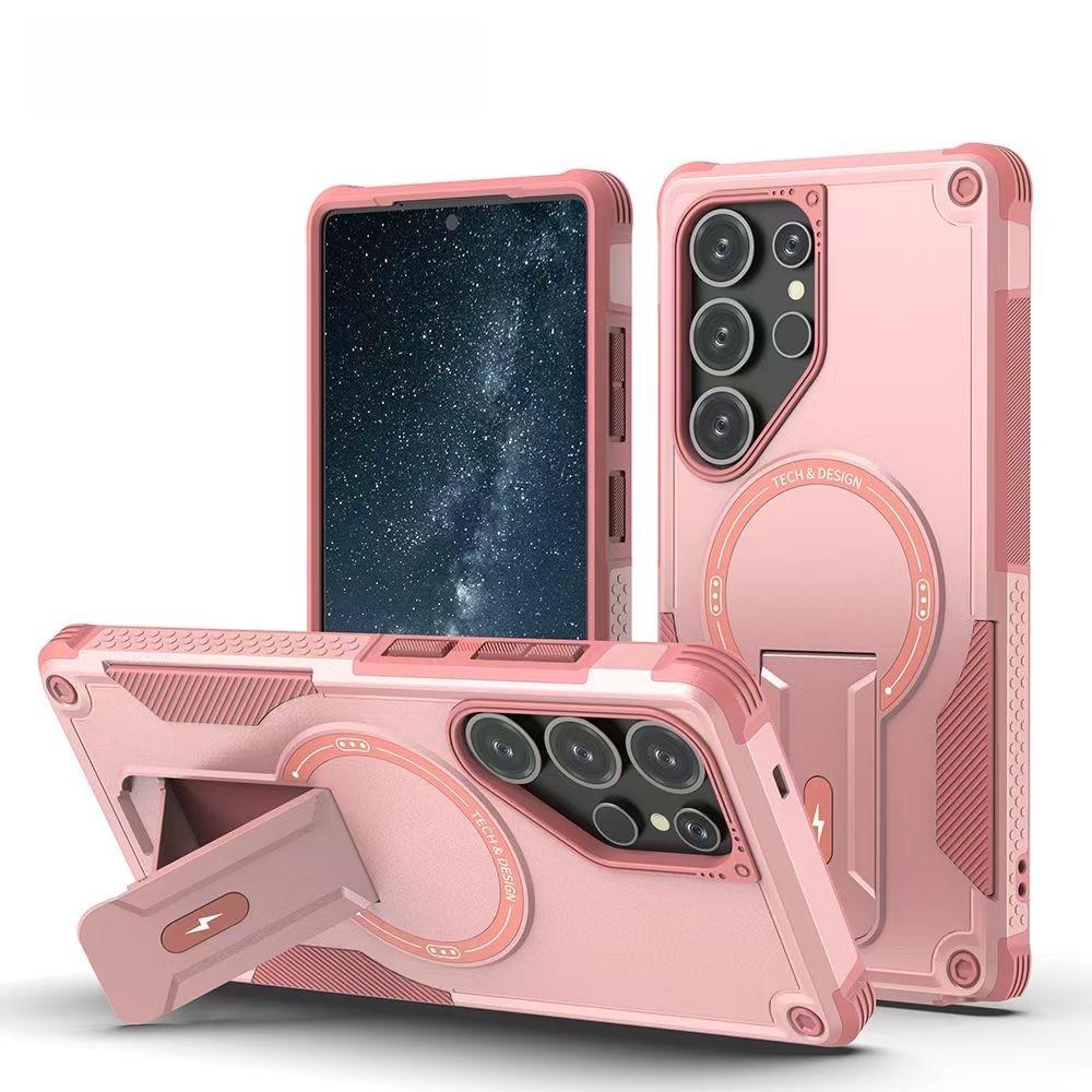 Anti-Dust Anti-Fall Heavy Duty Protection Shockproof Magnetic Phone Case With Kickstand for Samsung S25Ultra S24 A06 A05 A16 A15 A14 A25 A25 A35 A36 A55 A54 Bumper Matte Hard Cover