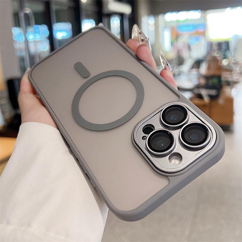 For iPhone 16ProMax 16 15 14 13 12 11 Plus Pro Max Phone Case, Matte Transparent Magnetic Acrylic Slim, Camera Len Protector Cover Protection Hard Full Cover