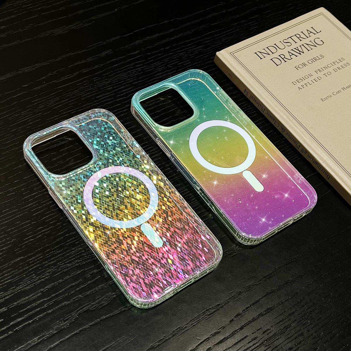 Dazzling Shining Magnetic Phone Case for Samsung S25 S24 S23 S22 Ultra Plus FE Luxury Glitter Clear Magnetic Phone Case For Girls