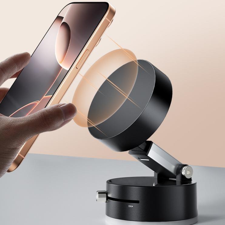 Flexible ABS+PC 360° Magnetic Vacuum Adsorption Double-sided Fold Rotating Multi-angle Strong Suction, Stable Holder, Hands Free Automobile, Adjustable Mount for All Phones