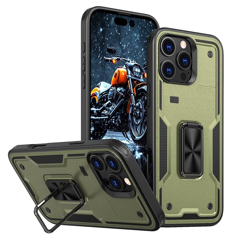Anti-Dust Matte Anti-Fall Heavy Duty Protection Shockproof Phone Case With Kickstand for iPhone 16ProMax 16 15 14 13 12 11 XR Bumper Hard Full Cover