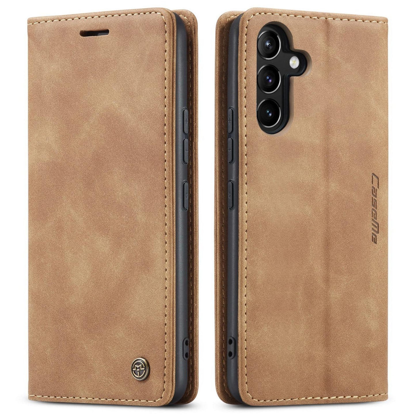 For Samsung S25Ultra S24 S23 S22 S21 Note20 Case With Card Holder, Matte Wallet Case For Women Men, Durable Faux Leather Kickstand Magnetic Clasp Shockproof Phone Case
