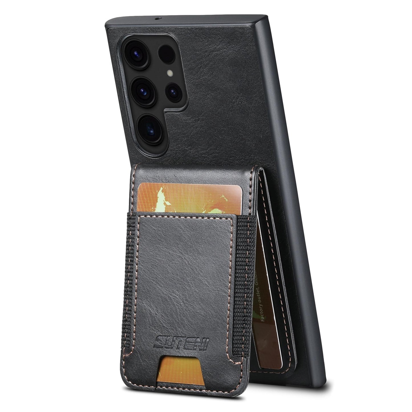For Samsung S25 S24 S23 S22 Note20 Ultra Plus Phone Case, Smooth Surface Oil Wax Pattern Flip Elasticity Wallet Card Slot Leather Kickstand Magnetic Clasp Shockproof Phone Case