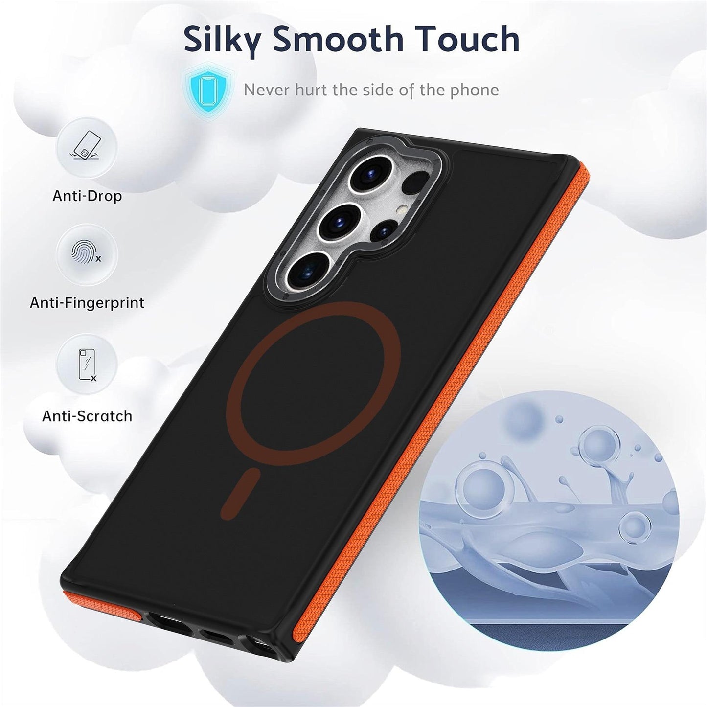 For Samsung S25Ultra S25 S24 S23FE A15 A14 A25 A24 A34 A35 A54 A55 Strong Magnetic Phone Case, Metal Camera Protection, Elegant Matte Case Shockproof Bumper Hard Full Cover