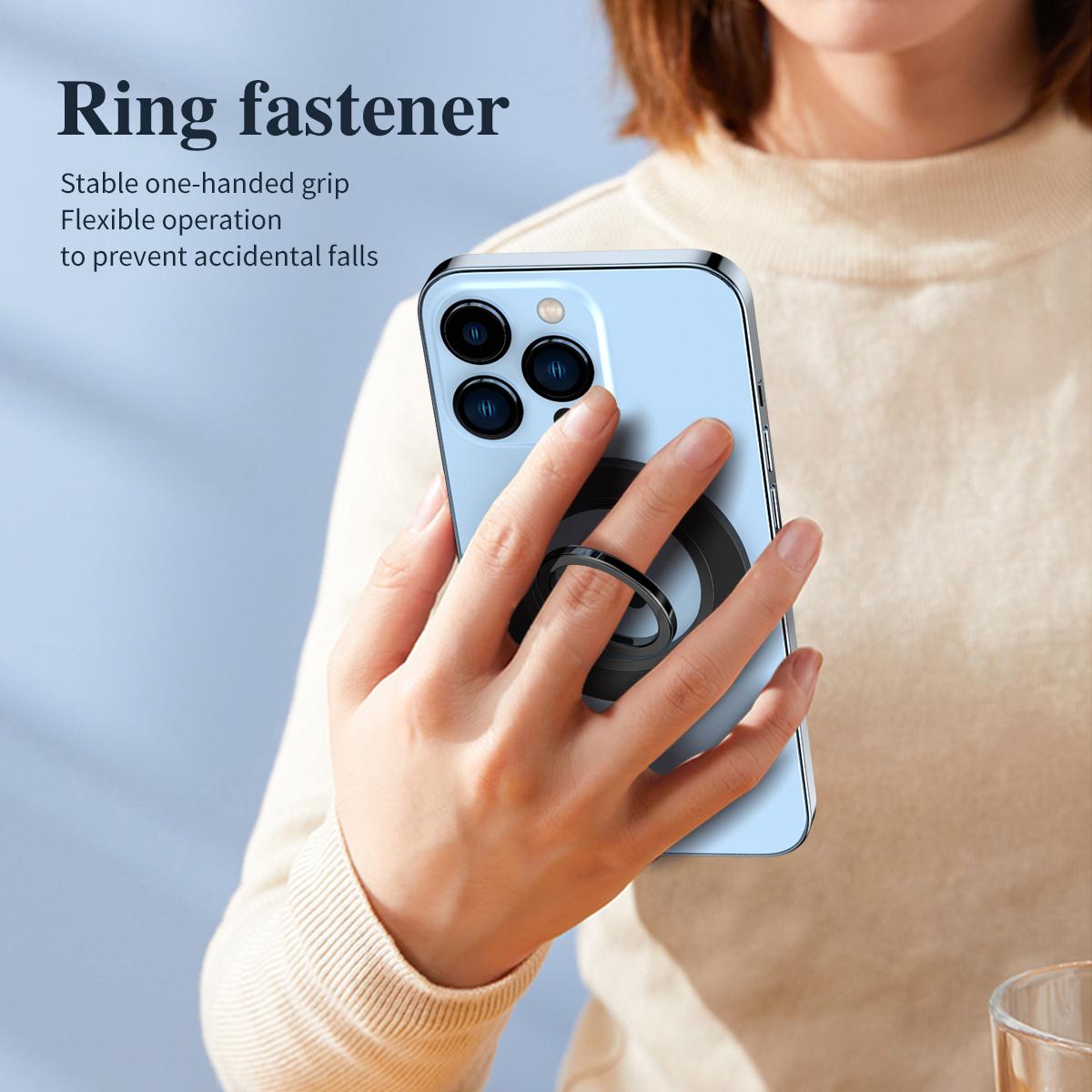 180 Degree Rotation Strong Magnetic Finger Ring Phone Holder Classy Damping Fold Stable Support Multi-angle Ring, for iPhone 16 15 14 13 12 for Samsung S25 S24 S23
