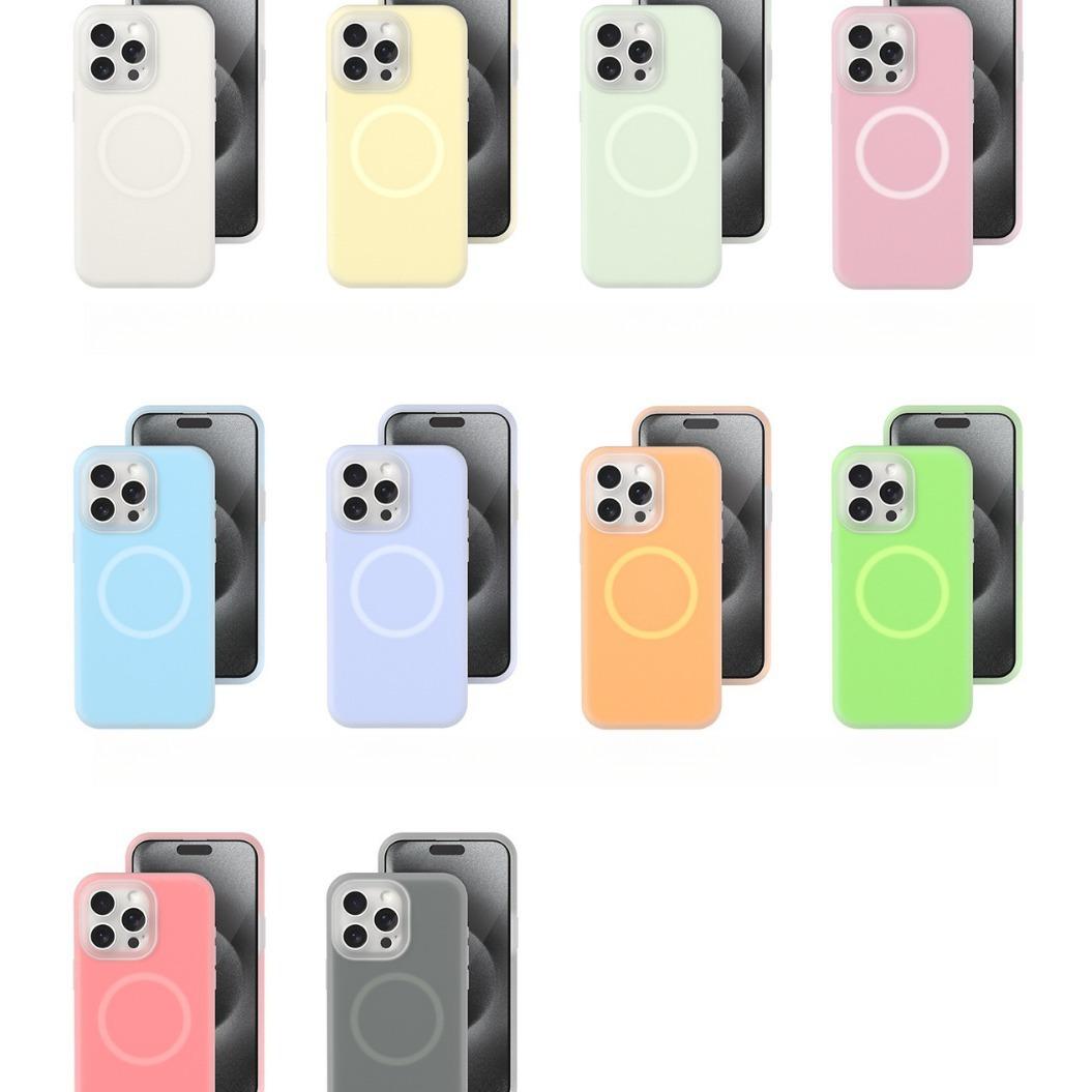 Luxury Lovely Liquid Silicone Strong Magnetic Jelly style Precision Len Protection Phone Case For iPhone 16ProMax 15 14 13 12 11, Soft Skin Feel Shockproof Soft Cover With Microfiber Lining