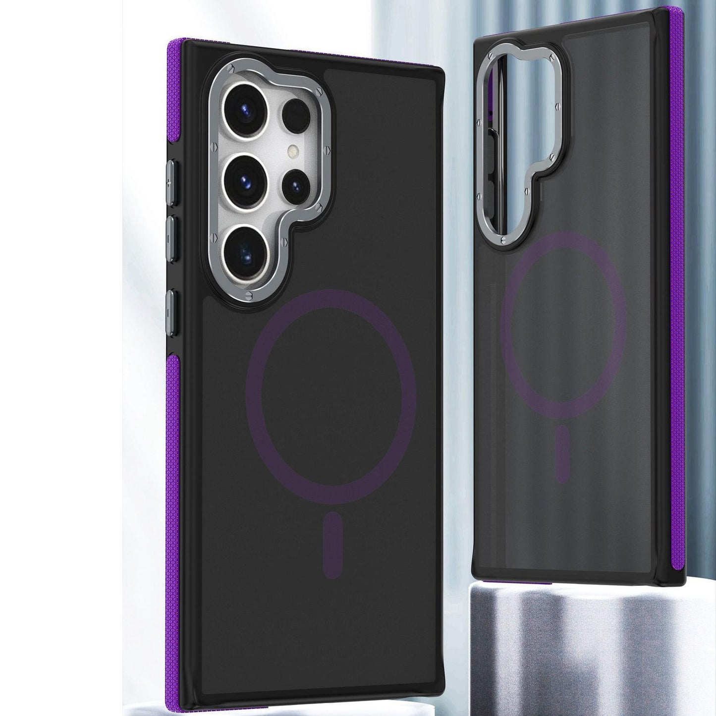 For Samsung S25Ultra S25 S24 S23FE A15 A14 A25 A24 A34 A35 A54 A55 Strong Magnetic Phone Case, Metal Camera Protection, Elegant Matte Case Shockproof Bumper Hard Full Cover