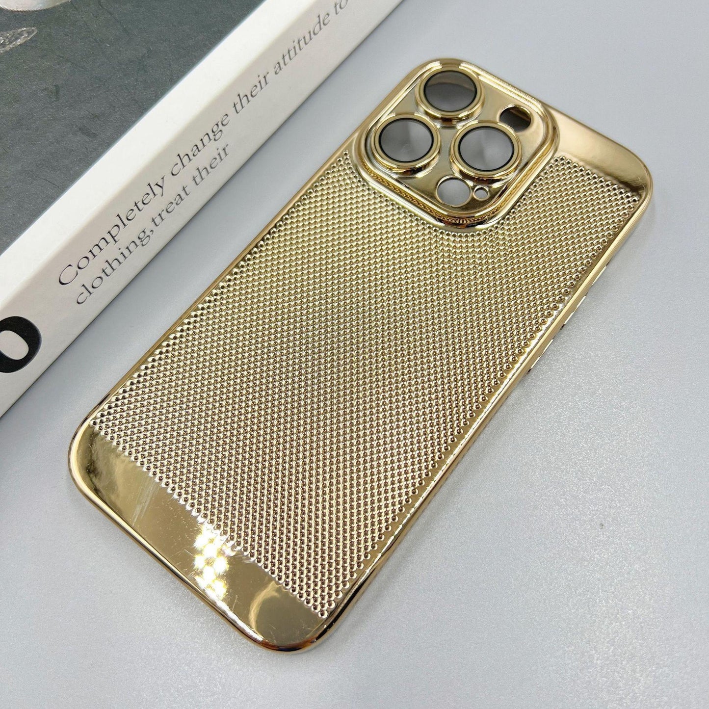 Ultra Slim Plating PC with Len Protector Cooling Phone Case For iPhone 16ProMax 15 14 13 12 Shockproof Hard Full Cover