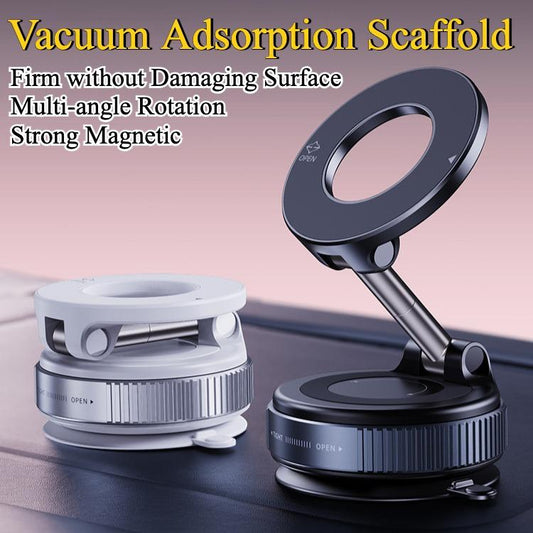 Upgrade Three-axis Flexible Alloy 360° Magnetic Vacuum Adsorption Double-sided Fold Rotating Multi-angle Strong Suction, Stable Holder, Hands Free Automobile, Adjustable Mount for All Phones