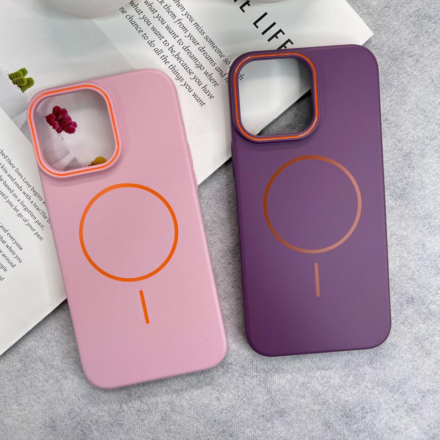 Matte Magnetic Two-tone Slim PC Phone Case For iPhone 16ProMax 15 14 13 12 11 X/XS XSMax Skin Feel Bumper Shockproof Hard Full Cover