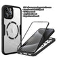 For iPhone 16E 16ProMax 16 15 14 13 Strong Magnetic Phone Case, Double Side 360 Full Protection, HD PET Screen Protector Acrylic Shockproof Hand Feel Hard Full Cover