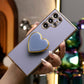 Plating Love Heart Pop Stand Phone Case For Samsung S25 S24 S23 S22 S21 Note20