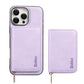 Multi-function Leather Zipper Card Case Strong Magnetic Wallet Card Holder Card Bag Case for Magsafe for iPhone 16 15 14 13 12 Pro Max Stand Cover for Samsung S25 S24 S23 Smart Phone Accessories