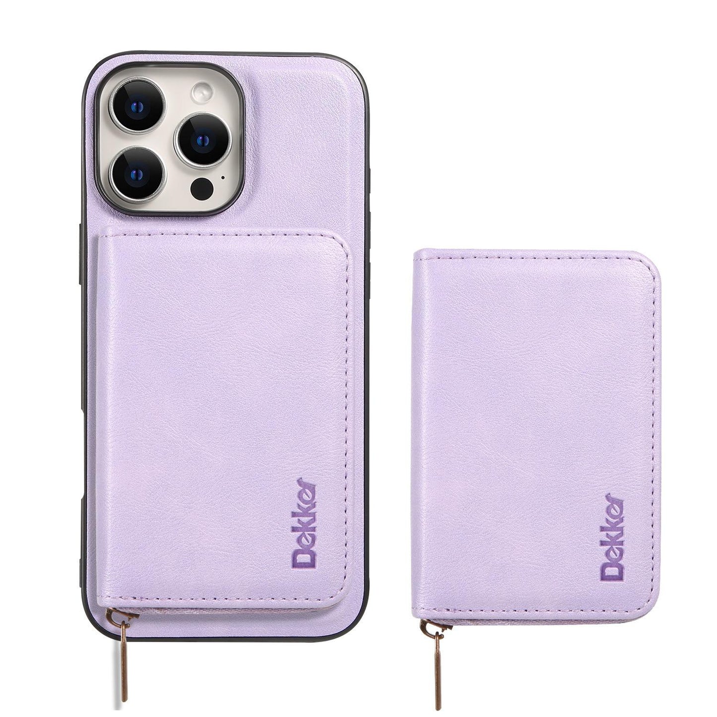 Multi-function Leather Zipper Card Case Strong Magnetic Wallet Card Holder Card Bag Case for Magsafe for iPhone 16 15 14 13 12 Pro Max Stand Cover for Samsung S25 S24 S23 Smart Phone Accessories