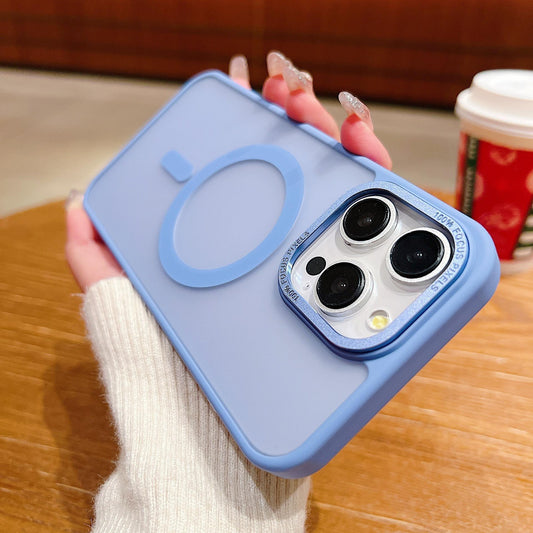 For iPhone 16ProMax 16 15 14 13 12 11 Plus Pro Max Phone Case, Matte Transparent Magnetic Acrylic Slim, Metal Camera Protection Hard Full Cover