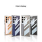 For Samsung Galaxy S23 S24 S25 Ultra Case with Silicone Wristband Transparent Hard PC Shockproof Protection Phone Cover Accessories