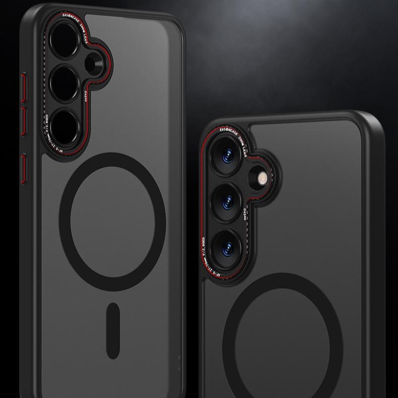 Premium Matte Metal Len Hardware Magnetic/Non Magnetic Phone Case, Camera Lens Protection PC Hard Cover, With Shockproof Anti-Fall Bumper For Samsung S25Ultra S25+ S25 Full Cover
