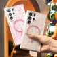 Glitter Glitter Transparent Strong Magnetic For Magsafe Phone Case For Samsung S25Ultra S25+ S25 S24 S23 A14 A15 A16 A24 A25 A34 A35 A54 A55 Metal Frame Shockproof Bumper Acrylic Hard Cover