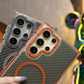 Strong Magnetic Carbon Fiber Phone Case, Metal Hardware Camera Protective Acrylic, Shockproof Anti-Fall Bumper For Samsung S25Ultra S25 S24 S23 S21FE A14 A15 A24 A25 A35 A54 A55 A05