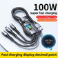 3 In 1 100w Transparent Fast Charging Cable Type C Usb Micro For Iphone Samsung Huawei Xiaomi Pilot Lamp Charger Usb C 6A