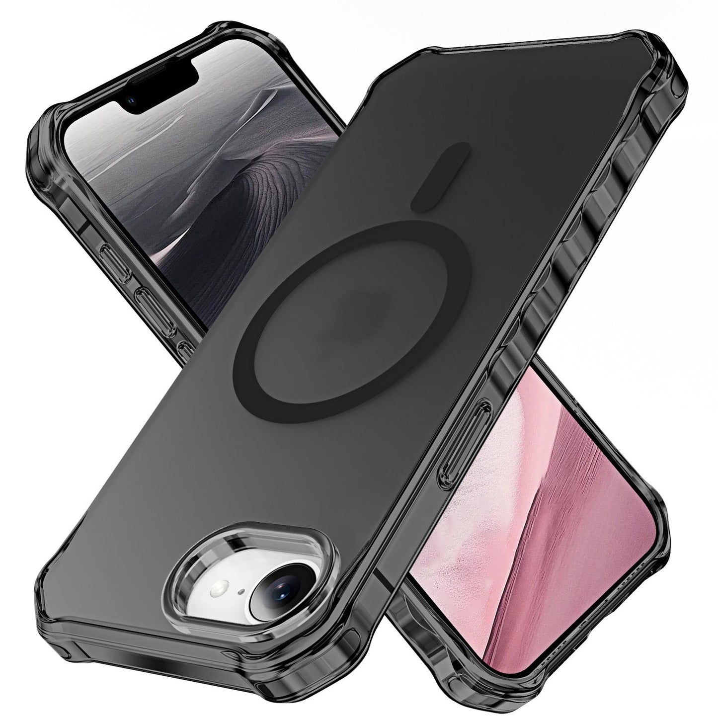 Colorful Matte Clear Strong Magnetic Four Corner Slim PC Phone Case For iPhone 16ProMax 16 15 14 13 12 Transparent Skin Feel Bumper Shockproof Hard Full Cover
