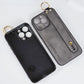 For iPhone 16ProMax 16 15 14 13 12 Case With Wristband, Matte Durable Faux Leather Kickstand Shockproof Phone Case