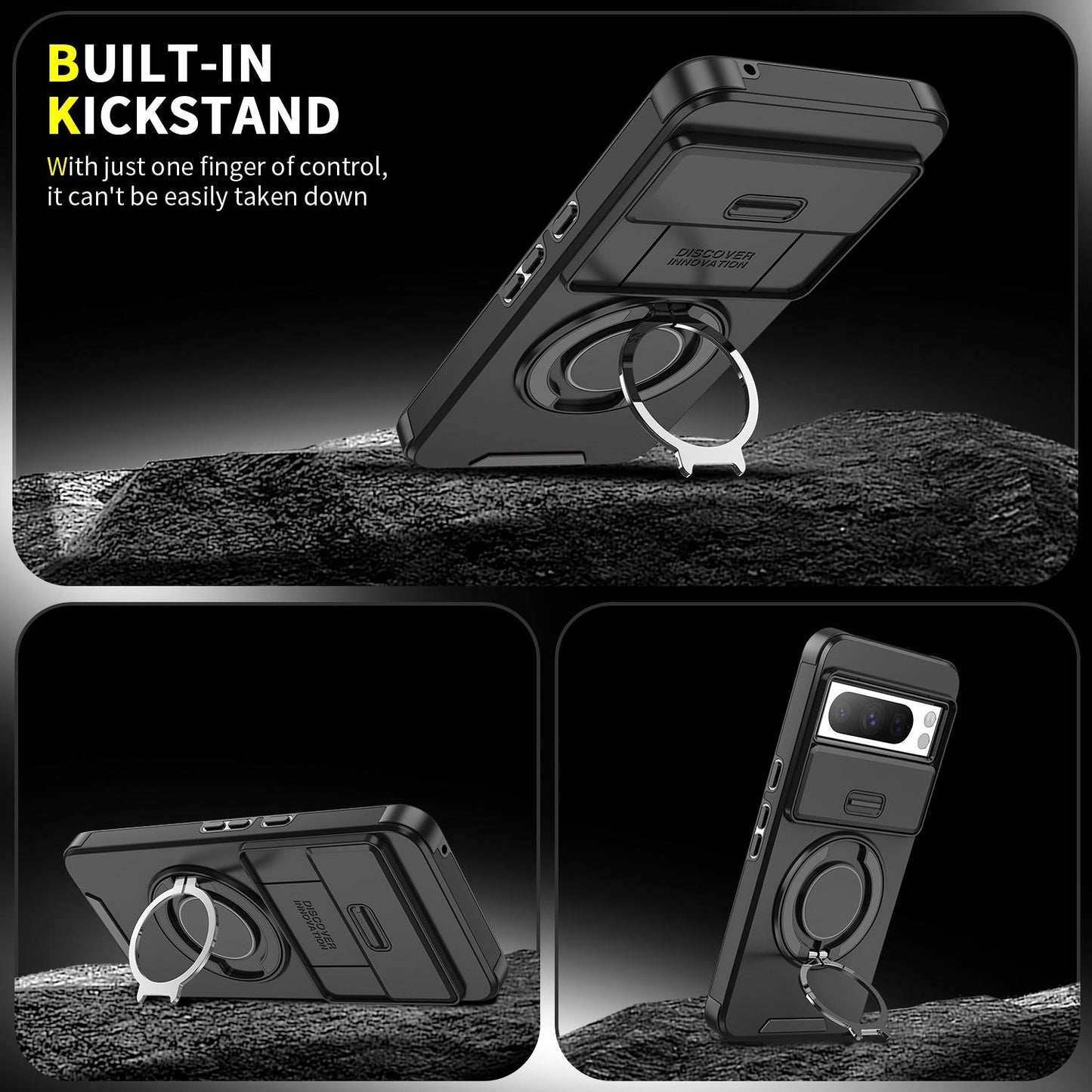 Ring Stand Holder Magnetic Case for Google Pixel  7 7Pro 8A 8Pro 9 Pro XL 9A Silde Camera Cover