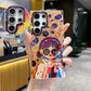 For Samsung S25 S24 S23 S22 Phone Case with Diamond Lens Protectors, Luxury Castle Panda Leopard Rainbow Butterfly Elephant Girl Oil Painting Metal Camera Frame Anti-drop Hard Shockproof Full Cover