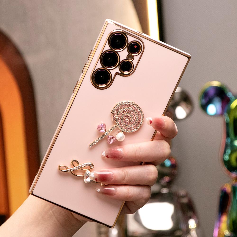 Love lollipop Plating Phone Case for Samsung A16 A15 A24 A25 A34 A35 A52 A53 A54 A55 A06