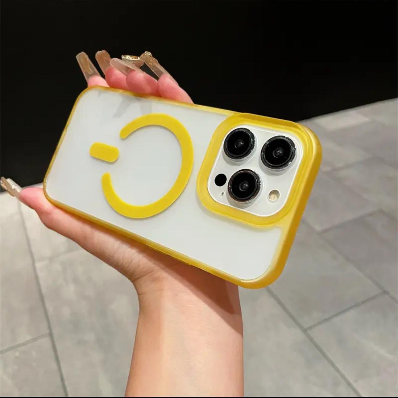 Colorful Matte Clear Macaron C Pattern Magnetic Phone Case For iPhone 16ProMax 16 15 14 13 12 11 Pro Max Plus Transparent [Not Yellowing] [Skin Feel] Shockproof Hard Full Cover