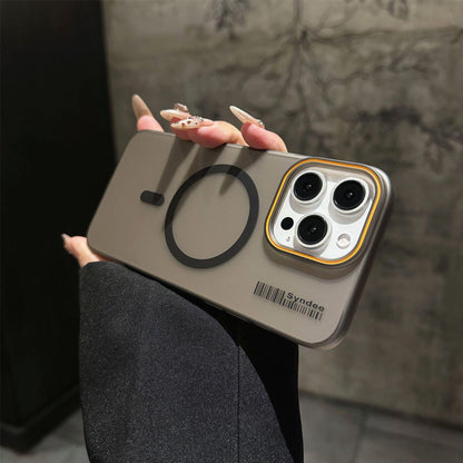 Matte Clear Magnetic Two-tone Slim PC Phone Case For iPhone 16ProMax 15 14 13 12 Transparent Skin Feel Bumper Shockproof Hard Full Cover