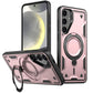 Anti-Dust Anti-Fall Heavy Duty Protection Shockproof Magnetic Phone Case With Rotating Metal Kickstand for Samsung S25Ultra S24 S23FE S23 A06 A05 A16 A15 A25 A35 A55 Bumper Matte Hard Cover