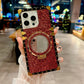 Luxury Glitter Bling Diamond Heavy Duty Protection Shockproof With Mirror Magnetic Kickstand Phone Case for iPhone 16ProMax 16 15 14 13 12 11 Pro Max Plus Fashion Square Case Back Soft Cover