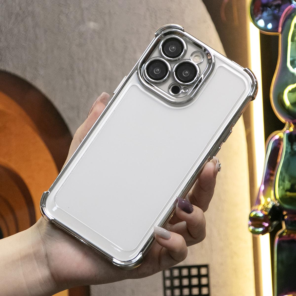 Luxury Plating Four Corners Shockproof Clear Case For iPhone 16 15 14 13 12 11 XR XSMax X/XS Transparent Built-in Camera Protector Hard Acrylic Bumper Armor Full Cover