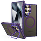 Two-tone Matte Transparent Anti-Dust Four Corner Anti-Fall Bumper Shockproof Strong Magnetic Phone Case With Metal Camera Kickstand for Samsung S25Ultra S24 S23FE S23 A14 A15 A25 A35 A54 A55
