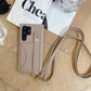 Wallet Case For Samsung S25 S24 S23 S22 S21 A15 A25 A35 A55 Card Holder Wrist Strap Lanyard Handbag Crossbody Leather Cover for Samsung A15 A25 A35 A55