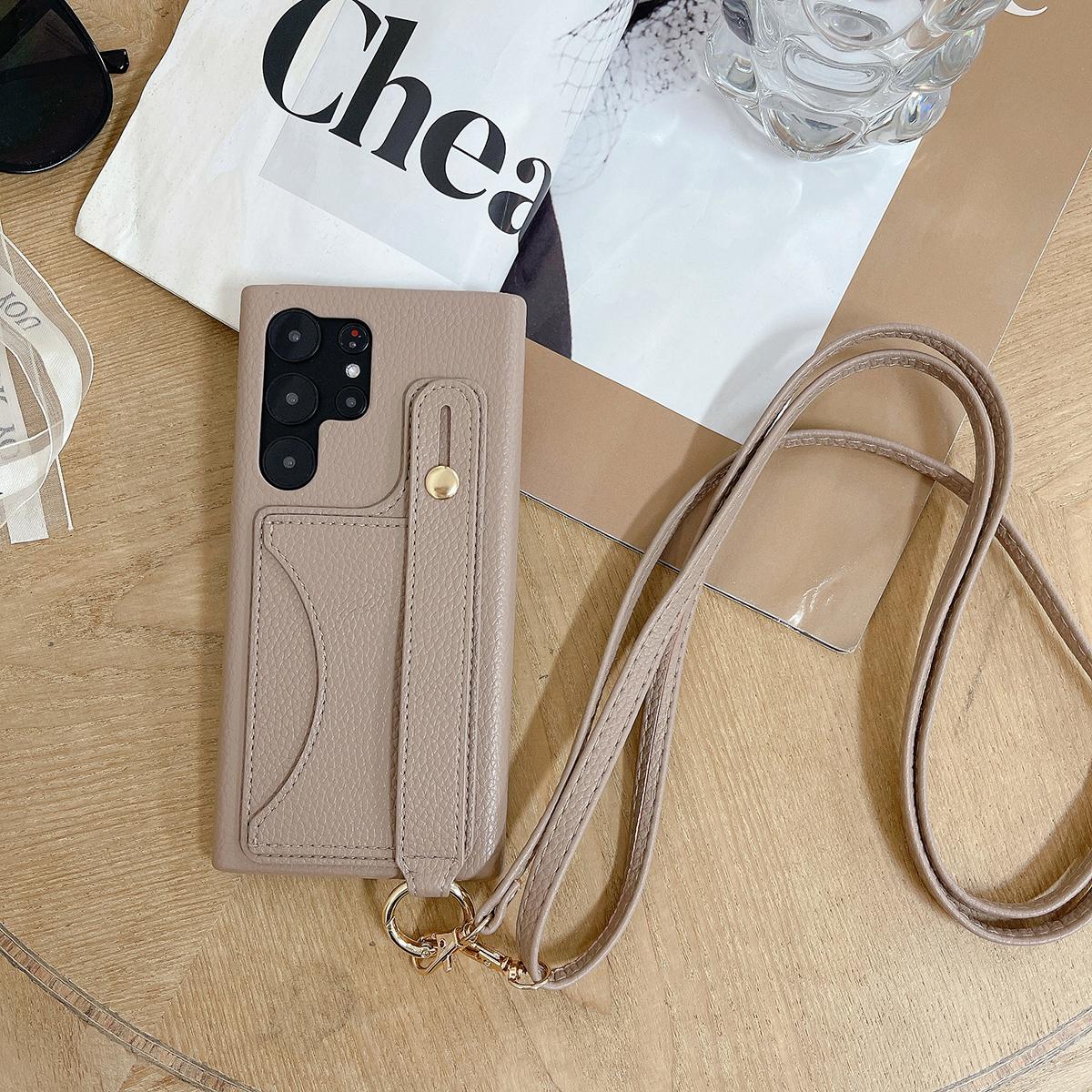 Wallet Case For Samsung S25 S24 S23 S22 S21 A15 A25 A35 A55 Card Holder Wrist Strap Lanyard Handbag Crossbody Leather Cover for Samsung A15 A25 A35 A55