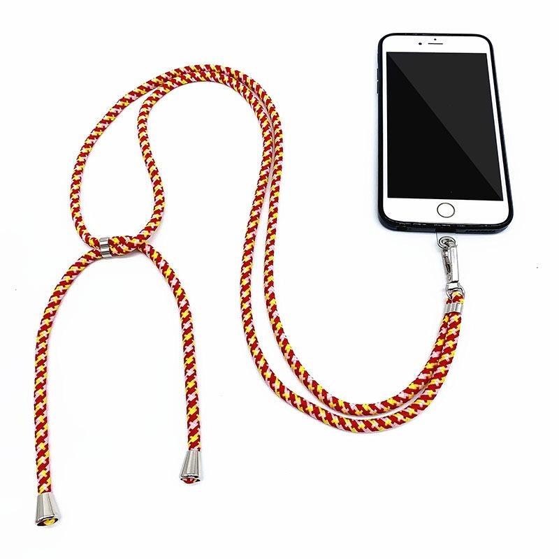 6MM Colorful Adjustable Crossbody Phone Lanyard Strap Mobile Phone Hanging Rope Detachable Rotatable Clasp Phone Neck Straps Anti-lost Lanyards for Telephone Jewelry