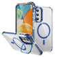 HD Transparent Anti-Dust Four Corner Anti-Fall Bumper Shockproof Strong Magnetic Phone Case With Metal Camera Kickstand for Samsung S25Ultra S24 S23FE S23 A14 A15 A25 A35 A54 A55
