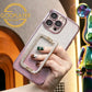 For iPhone 16 15 14 13 Pro Max Phone Case, Clear Gradient Glitter Square Kickstand TPU Luxury Plating Slim Soft Full Cover