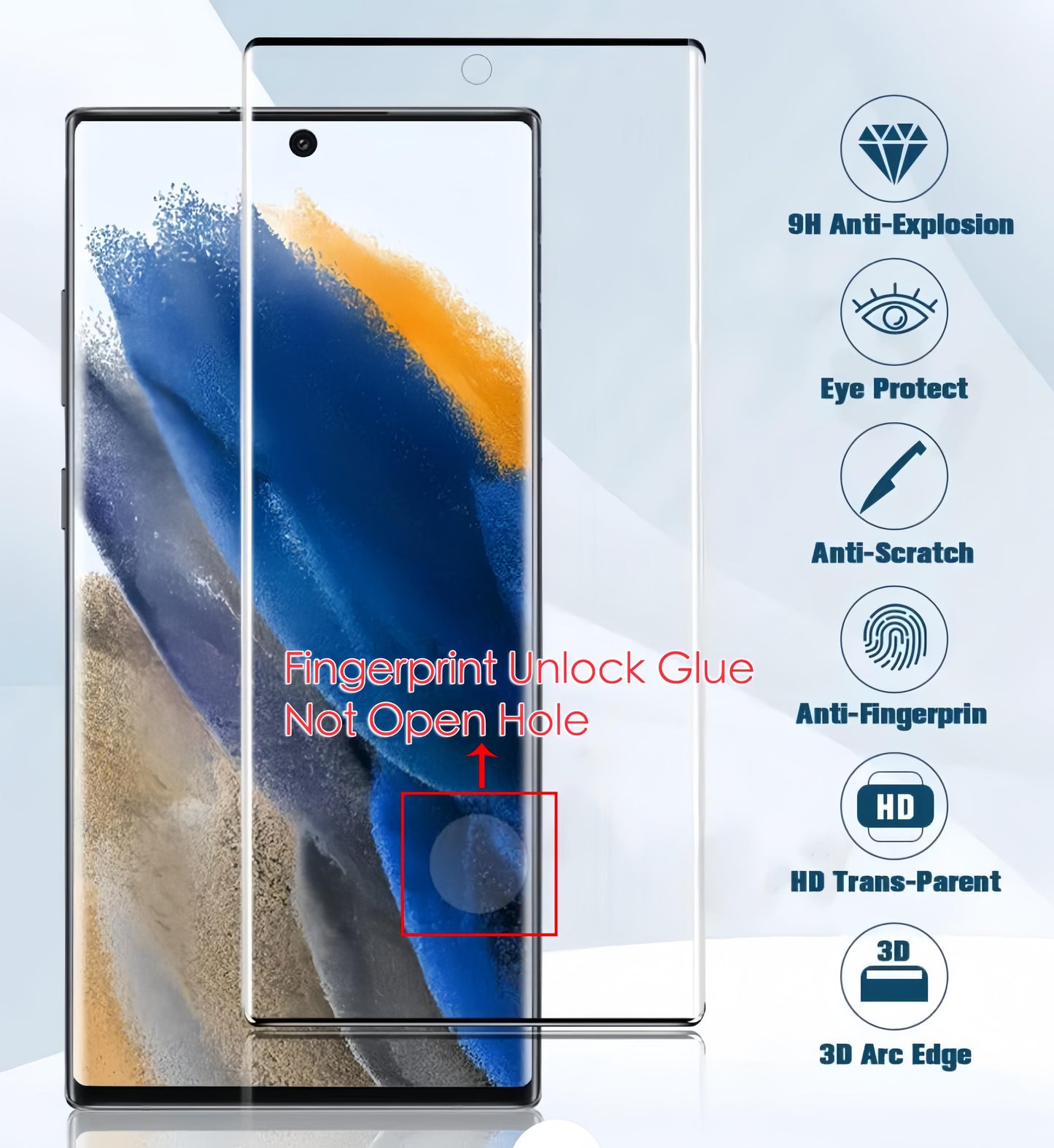 2 Pieces Tempered Film Glass Screen Protector For Samsung S25 S25Plus S24 S24FE S24Plus S24Ultra