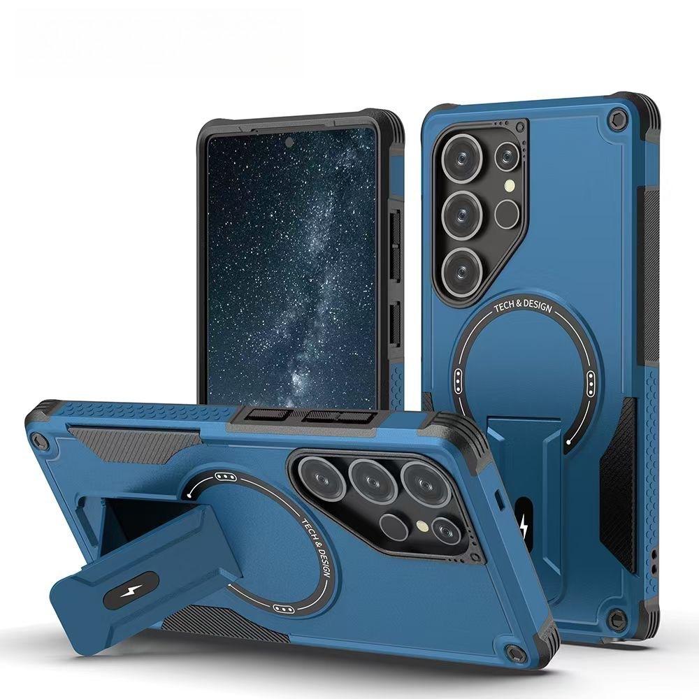 Anti-Dust Anti-Fall Heavy Duty Protection Shockproof Magnetic Phone Case With Kickstand for Samsung S25Ultra S24 A06 A05 A16 A15 A14 A25 A25 A35 A36 A55 A54 Bumper Matte Hard Cover