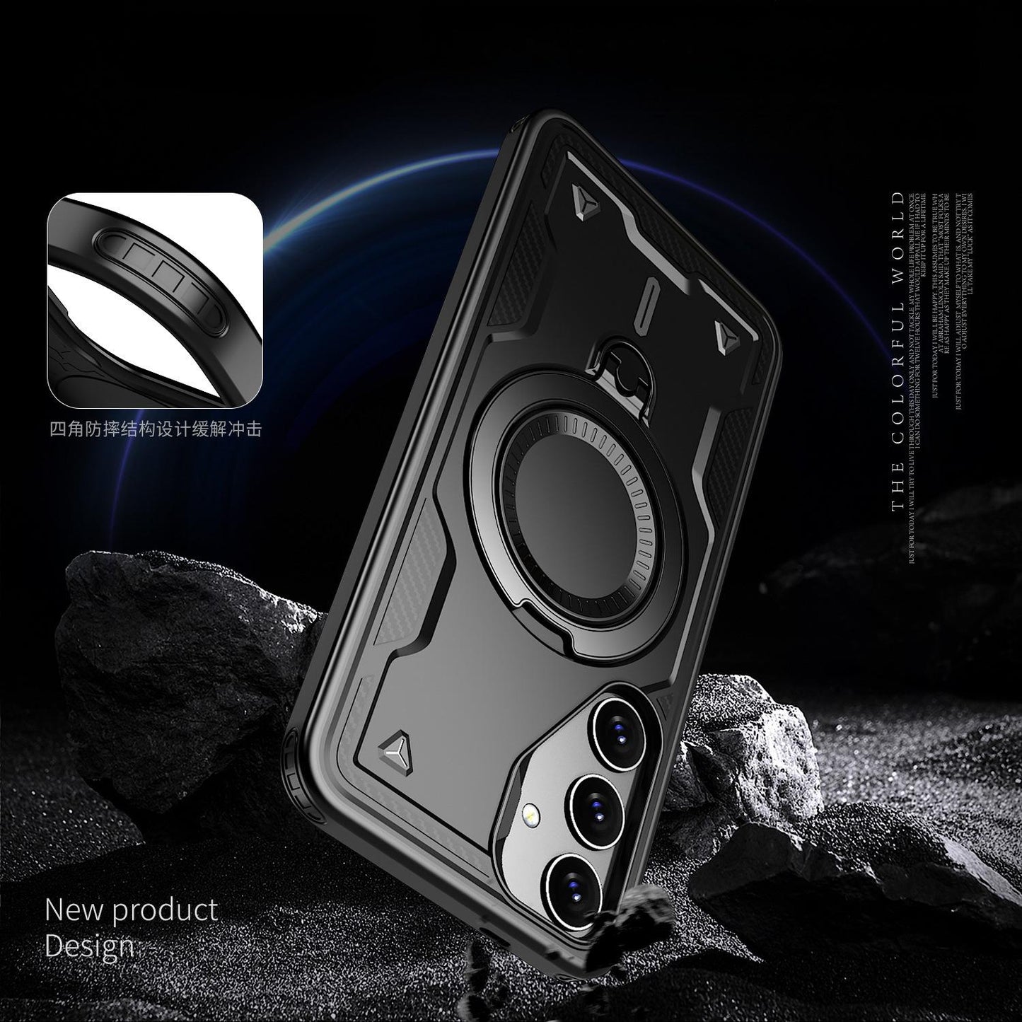 Anti-Dust Anti-Fall Heavy Duty Protection Shockproof Magnetic Phone Case With Rotating Metal Kickstand for Samsung S25Ultra S24 S23FE S23 A06 A05 A16 A15 A25 A35 A55 Bumper Matte Hard Cover